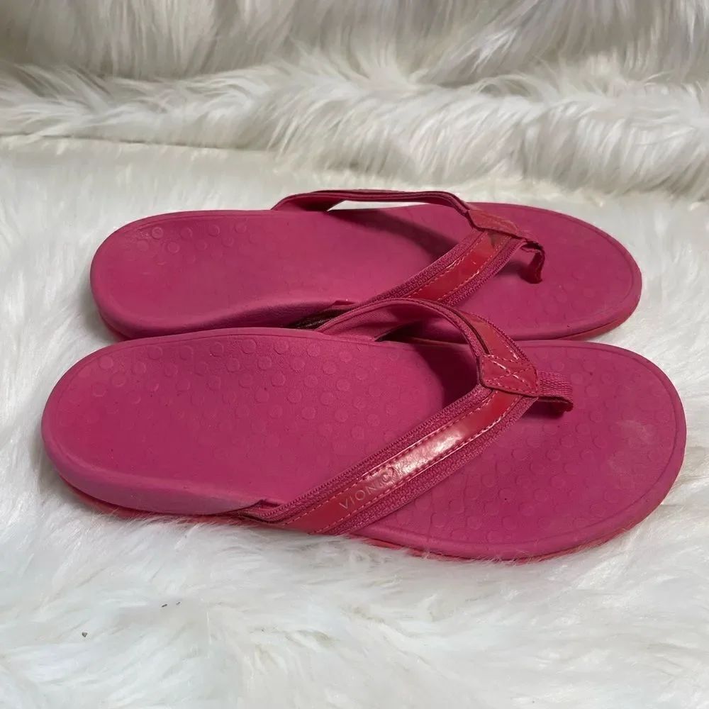 Vionic High Tide hot pink thong sandals arch support size 10